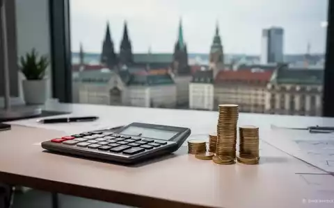 Schreibtisch mit Taschenrechner und Euro-Münzen als Symbol für die Mehrwertsteuer-Debatte in Deutschland. - Foto: über boerse-global.de