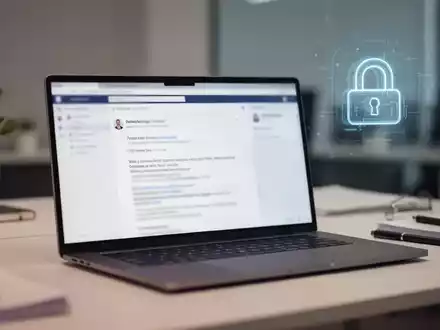 Ein moderner Büroarbeitsplatz mit Laptop, der die Thematik von Datenschutz und E-Mail-Sicherheit symbolisiert. - Foto: über boerse-global.de