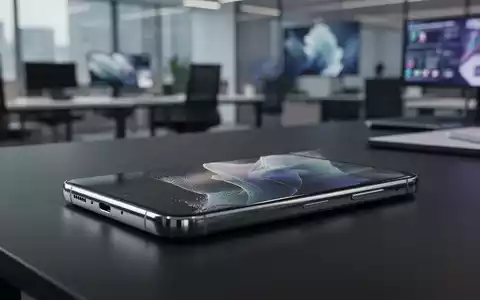 Ein Samsung Galaxy S26 Smartphone auf einem minimalistischen Schreibtisch vor einem verschwommenen Bürohintergrund. - Foto: über boerse-global.de