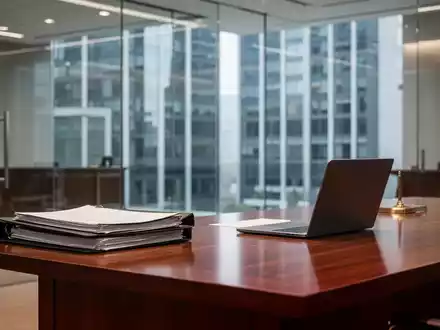 Professionelles juristisches Umfeld mit Ordnern und Laptop auf einem Konferenztisch, symbolisierend einen Unternehmensprozess zu Geschäftsgeheimnissen. - Foto: über boerse-global.de