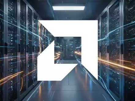 Abstrakte Darstellung eines modernen Hochleistungs-Rechenzentrums mit leuchtenden Lichteffekten und moderner Hardware. - Foto: über boerse-global.de