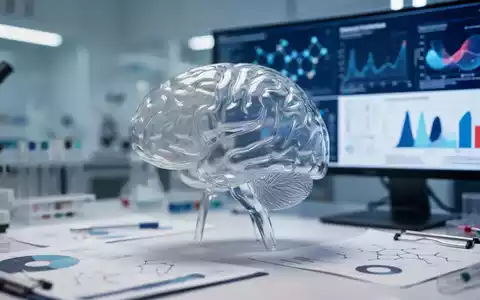 Ein abstraktes Modell eines menschlichen Gehirns neben medizinischen Diagrammen und Forschungsunterlagen in einem Labor. - Foto: über boerse-global.de