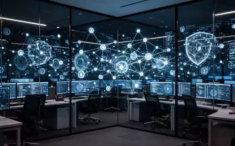 Digitale Datenvisualisierung von Sicherheitsnetzwerken in einem modernen Kontrollzentrum für Cybersicherheit. - Foto: über boerse-global.de