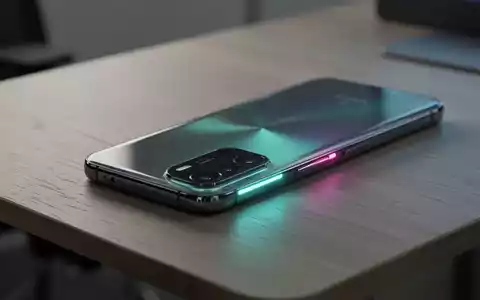 Ein modernes Smartphone liegt mit dem Display nach unten auf einem Schreibtisch, während eine LED im Kameramodul leuchtet. - Foto: über boerse-global.de