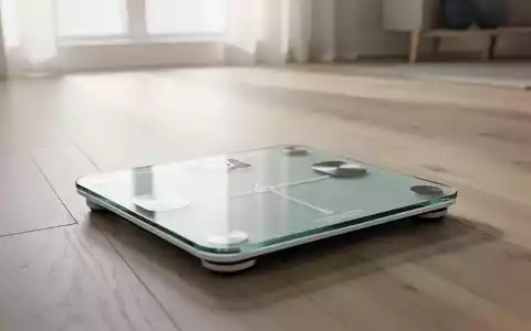 Digitale Körperfettwaage auf einem hellen Holzboden in einem minimalistischen Raum bei Tageslicht. - Foto: über boerse-global.de