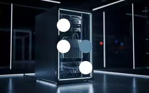Abstraktes, atmosphärisches Bild eines modernen Quantencomputer-Servers in einem dunklen, professionellen Rechenzentrum. - Foto: über boerse-global.de