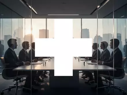 Modernes, elegantes Sitzungszimmer in einem Bürogebäude mit natürlichem Licht, symbolisiert strategische Führung. - Foto: über boerse-global.de