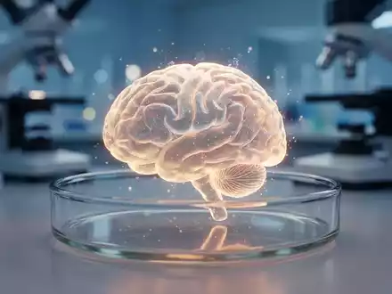 Ein glühendes Hirnorganoid in einer Petrischale als Symbol für moderne neurologische Forschung und Wirkstoffentwicklung. - Foto: über boerse-global.de