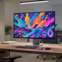 Moderner, aufgeräumter Schreibtisch mit einem hochwertigen 27-Zoll-Monitor für professionelle Bildbearbeitung. - Foto: über boerse-global.de