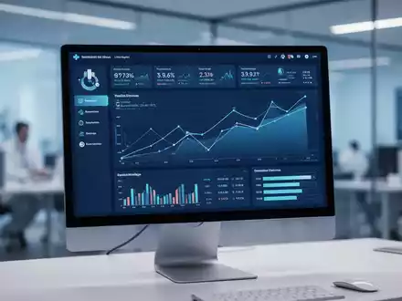 Digitale Gesundheits-Dashboards auf einem Monitor im Büro, symbolisch für die Entwicklung der CareCloud Aktie. - Foto: über boerse-global.de