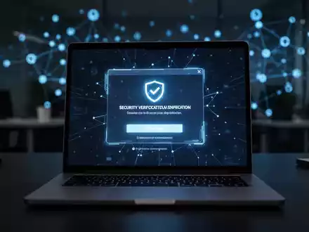 Ein Laptop-Bildschirm zeigt ein verdächtiges Sicherheitsfenster als Symbol für Cyberangriffe und Malware-Bedrohungen. - Foto: über boerse-global.de