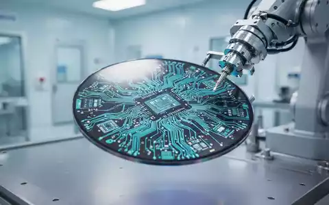 Ein hochmoderner Silizium-Wafer in einem Reinraum, der die Entwicklung proprietärer KI-Chips symbolisiert. - Foto: über boerse-global.de