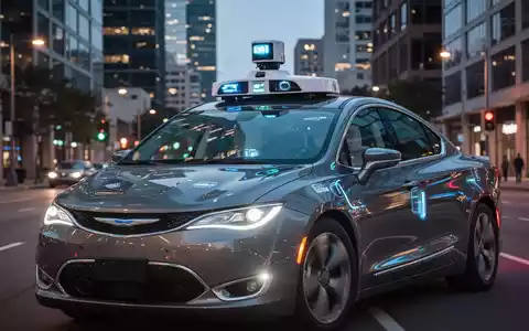 Ein autonomes Waymo-Fahrzeug fährt durch eine Stadtstraße und zeigt seine Sensorik in professionellem Filmlicht. - Foto: über boerse-global.de