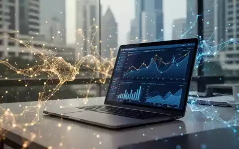 Ein moderner Arbeitsplatz in einer indischen Metropole mit digitalen KI-Visualisierungen und Datenanalysen. - Foto: über boerse-global.de