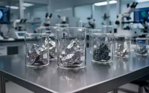 Nahaufnahme von Mineralproben in einem modernen Industrielabor bei der wissenschaftlichen Analyse. - Foto: über boerse-global.de