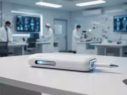 Modernes VIVI Insulin-Kühlgerät auf einem minimalistischen Schreibtisch in einer medizinischen Umgebung. - Foto: über boerse-global.de
