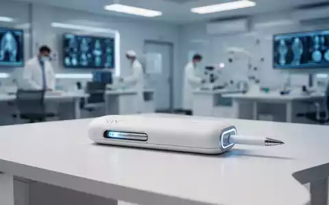 Modernes VIVI Insulin-Kühlgerät auf einem minimalistischen Schreibtisch in einer medizinischen Umgebung. - Foto: über boerse-global.de