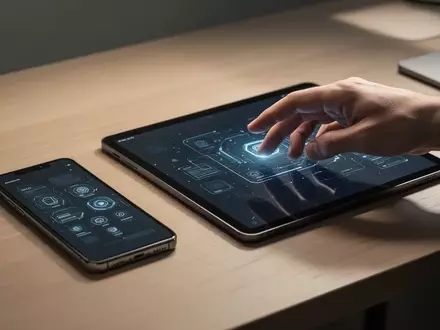 Nahaufnahme einer Hand, die eine Gestensteuerung auf einem modernen Smartphone-Display für effizientes Textschreiben nutzt. - Foto: über boerse-global.de