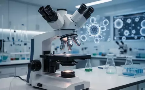 Ein medizinisches Labor mit einem Mikroskop, das die wissenschaftliche Forschung zu Mikroplastik und Lebergesundheit symbolisiert. - Foto: über boerse-global.de