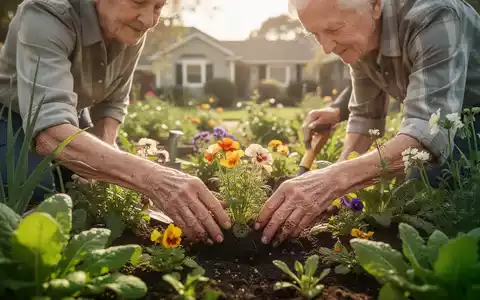 Eine Person bei der Gartenarbeit in einem sonnigen, grünen Garten als Symbol für Gesundheitsprävention. - Foto: über boerse-global.de