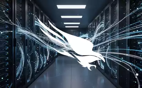 Abstrakte Darstellung von hochmoderner künstlicher Intelligenz und Server-Infrastruktur mit leuchtenden Lichtstrahlen. - Foto: über boerse-global.de