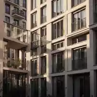 Moderne Wohnhausfassade in Berlin als Symbol für die politische Debatte um die Vergesellschaftung von Immobilien. - Foto: über boerse-global.de