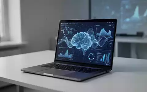 Moderner Laptop-Bildschirm mit abstrakter Datenvisualisierung, die Fortschritte der künstlichen Intelligenz darstellt. - Foto: über boerse-global.de
