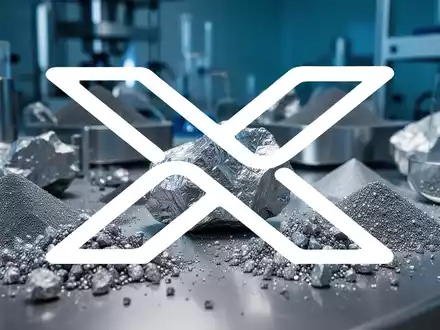 Abstrakte Darstellung von Industriemineralien und metallischen Werkstoffen in einem modernen Laborumfeld. - Foto: über boerse-global.de
