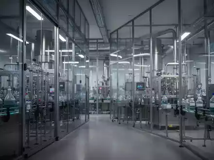 Modernes Pharma-Produktionsgebäude vor einem unscharfen Hintergrund, das eine industrielle Restrukturierung symbolisiert. - Foto: über boerse-global.de