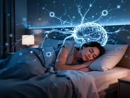 Eine friedliche Schlafumgebung mit angedeuteten neuronalen Regenerationsprozessen zur Veranschaulichung der Demenzprävention. - Foto: über boerse-global.de