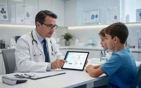 Arzt und Patient bei der digitalen Gesundheitsberatung in einem modernen Büro. - Foto: über boerse-global.de