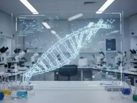Holografische DNA-Helix-Schnittstelle in einem modernen Hightech-Labor. - Foto: über boerse-global.de