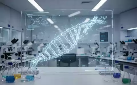 Holografische DNA-Helix-Schnittstelle in einem modernen Hightech-Labor. - Foto: über boerse-global.de