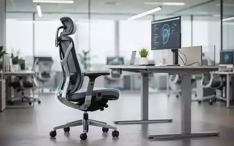 Moderner, ergonomischer Arbeitsplatz mit hochwertigem Bürostuhl und höhenverstellbarem Schreibtisch für gesundes Arbeiten. - Foto: über boerse-global.de