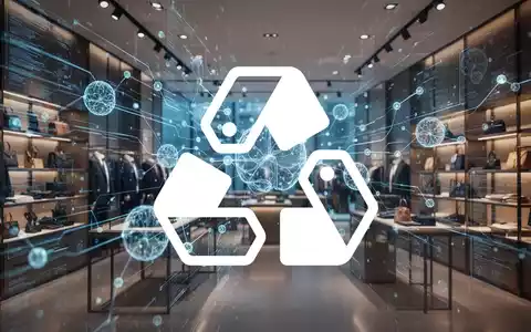 Modernes Einzelhandelsinterieur kombiniert mit abstrakten digitalen Datenströmen und KI-Visualisierungen. - Foto: über boerse-global.de
