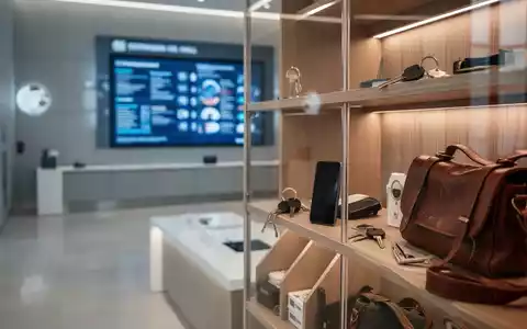 Ein minimalistisches Regal mit verlorenen Alltagsgegenständen wie Schlüsseln und einem Smartphone vor einem digitalen Büro. - Foto: über boerse-global.de