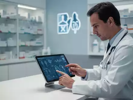 Ein Arzt betrachtet digitale Patientendaten in einer modernen Praxis im Kontext der medizinischen Cannabistherapie. - Foto: über boerse-global.de