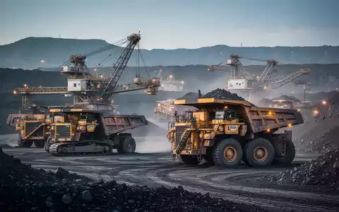Moderne Bergbauanlage mit industrieller Ausrüstung vor einem klaren Himmel. - Foto: über boerse-global.de