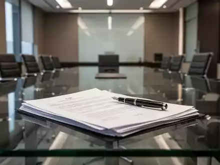 Ein moderner Konferenztisch mit Dokumenten und einem Füllfederhalter als Symbol für politische Steuerentscheidungen. - Foto: über boerse-global.de