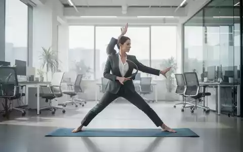 Eine Person praktiziert Yoga in einem modernen Büro als Teil der betrieblichen Gesundheitsförderung. - Foto: über boerse-global.de