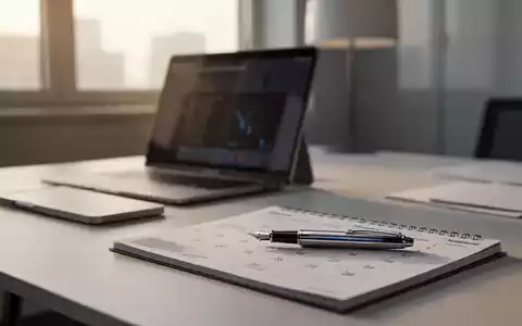 Moderner, minimalistischer BĂŒroarbeitsplatz mit Laptop und Kalender bei hellem Tageslicht als Symbol fĂŒr wirtschaftliche Reformen. - Foto: ĂŒber boerse-global.de
