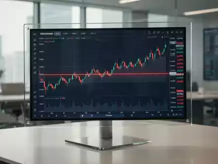 Ein digitaler Finanzchart mit einer stabilen, horizontalen Trendlinie auf einem Monitor in einem Büro. - Foto: über boerse-global.de