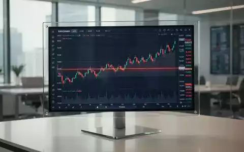 Ein digitaler Finanzchart mit einer stabilen, horizontalen Trendlinie auf einem Monitor in einem Büro. - Foto: über boerse-global.de
