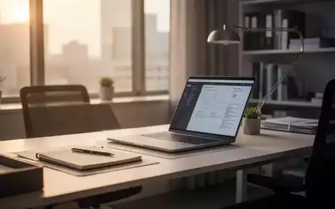 Ein aufgeräumter, moderner Arbeitsplatz mit Laptop in einem hellen, ruhigen Büro, der eine Atmosphäre von Fokus und Balance vermittelt. - Foto: über boerse-global.de
