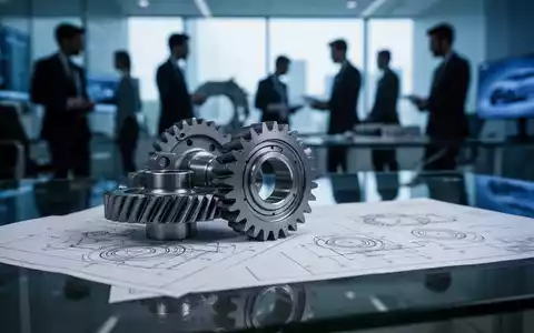 Ein moderner Ingenieursarbeitsplatz mit technischen Entwürfen und Industriebauteilen in professionellem Umfeld. - Foto: über boerse-global.de