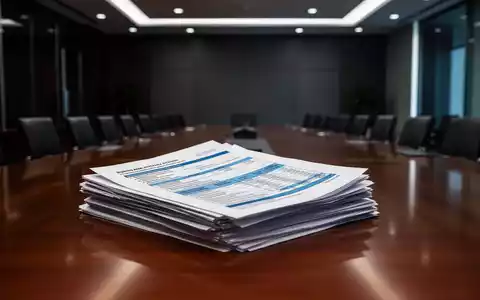 Ein Stapel komplexer Finanzberichte auf einem Schreibtisch in einem modernen Büro vor einem unscharfen Konferenzraum. - Foto: über boerse-global.de