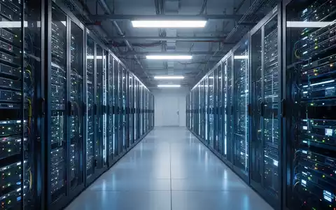 Moderne Rechenzentrum-Infrastruktur mit leuchtenden Server-Racks für KI-Anwendungen - Foto: über boerse-global.de