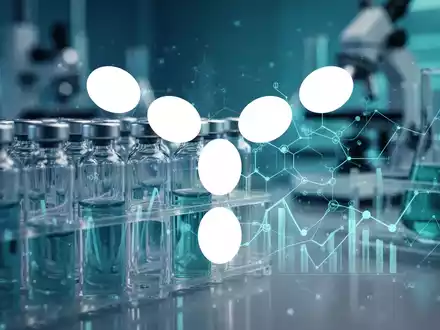 Abstrakte Darstellung eines modernen pharmazeutischen Labors mit Fokus auf medizinische Forschung und Marktdynamik. - Foto: über boerse-global.de