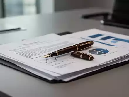 Füllfederhalter auf Rechtsdokumenten und Finanzdiagrammen auf einem modernen Bürotisch als Symbol für Erbschaftssteuer. - Foto: über boerse-global.de