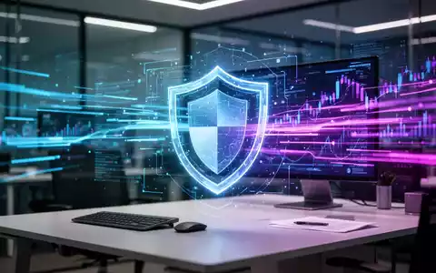 Abstrakte digitale Sicherheitslösungen und Datenströme in einem professionellen, modernen IT-Arbeitsumfeld. - Foto: über boerse-global.de